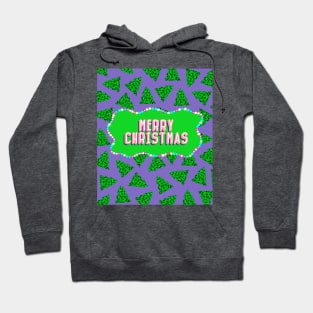 Geometric Christmas Tree with Purple Background Hoodie